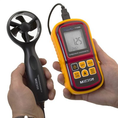 Анемометр крыльчатый цифровой МЕГЕОН 11006
